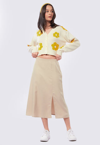 Midi Skirt with Slit Details