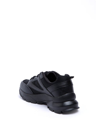 Black Sporty Shoes with Net Detail