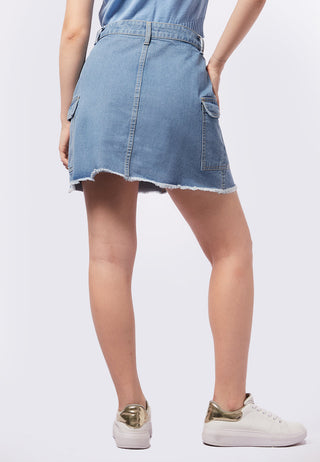 Mini Cargo Denim Skirt