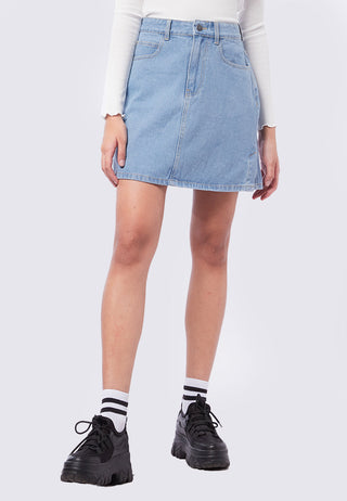 Side Slit Denim Mini Skirt