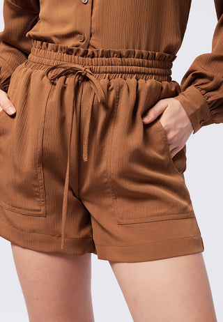 Crinkle Drawstring Shorts