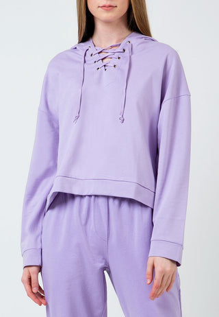 Lilac Hoodie with lacing
