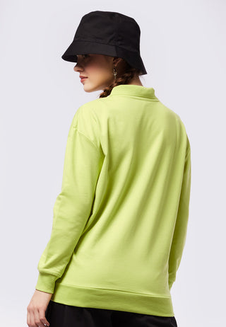 Graphic Long Sleeve Collared Sweatshirt