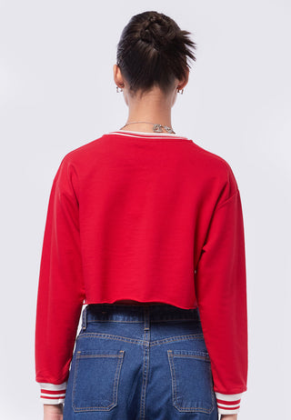 V-Neck Crop Sweatshirt