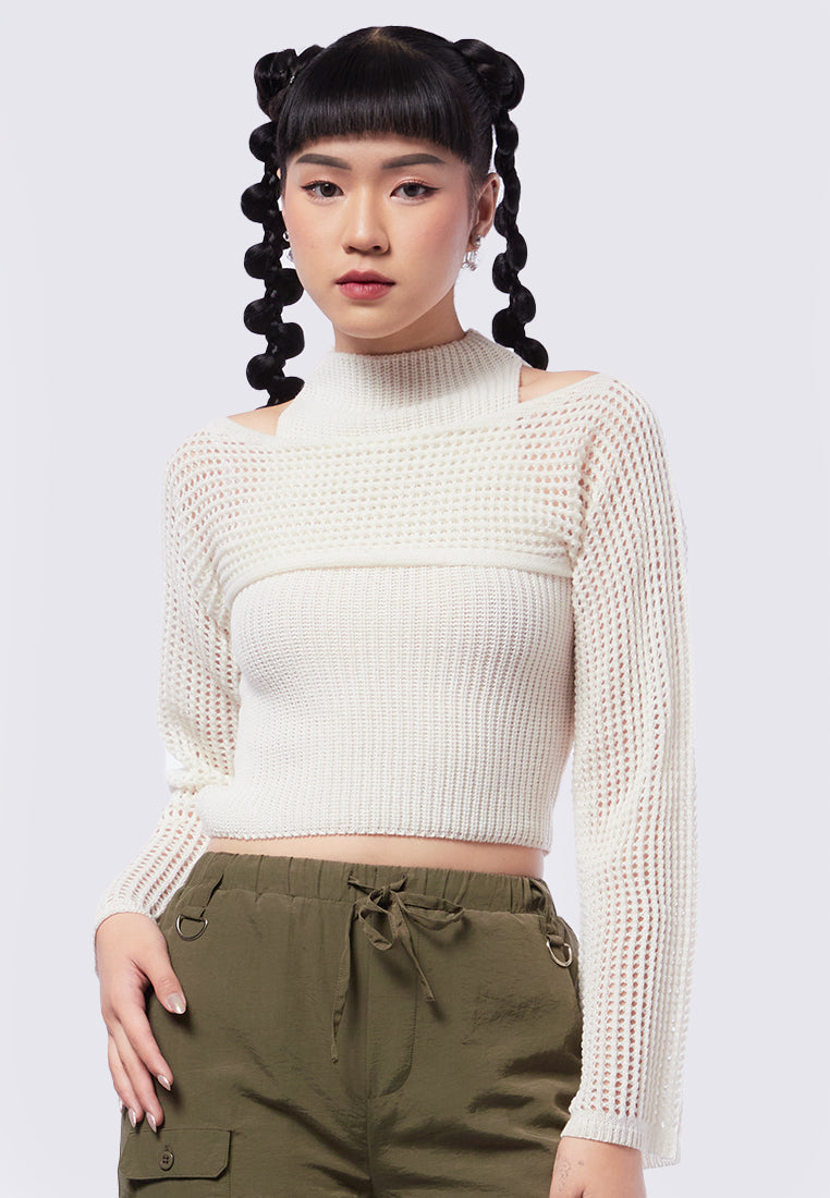 Hollow Out Crop Sweater COLORBOX Indonesia hollow-out-crop-sweater-colorbox-indonesia