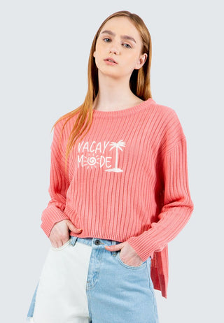 Asymmetric Sweater with Embroidery