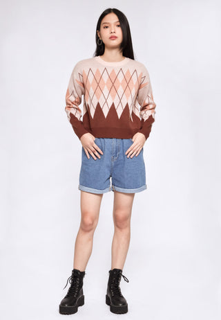 Argyle Long Sleeve Sweater