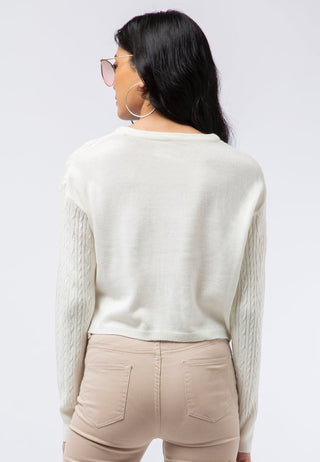 Cable Knit Long Sleeve Sweater