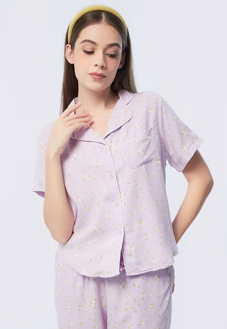 Short Sleeves Printed Pajama Top