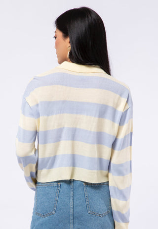 Long Sleeve Stripe Polo Shirt