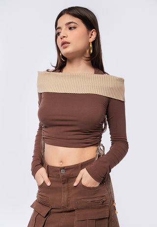 Brown Long Sleeve Top