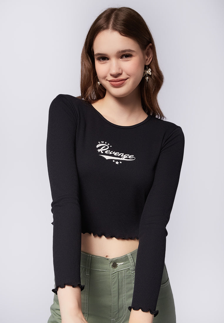 Long Sleeve Graphic Rib Top – COLORBOX - Indonesia