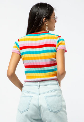 Multicolor Top with Embroidery