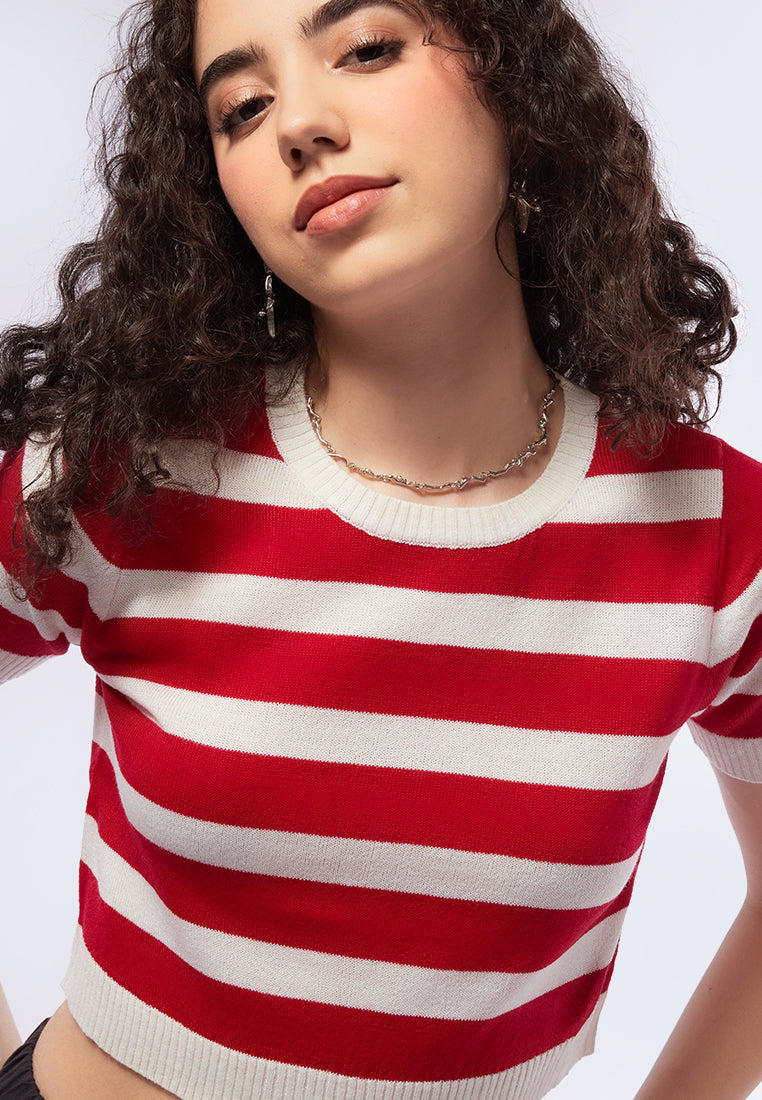 Striped Knit Crop Top – COLORBOX - Indonesia