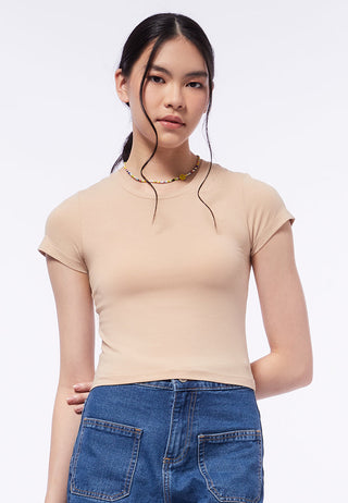 Basic Fitted Crop T-Shirt