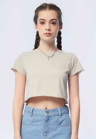 Basic Short Sleeve Crop T-shirt