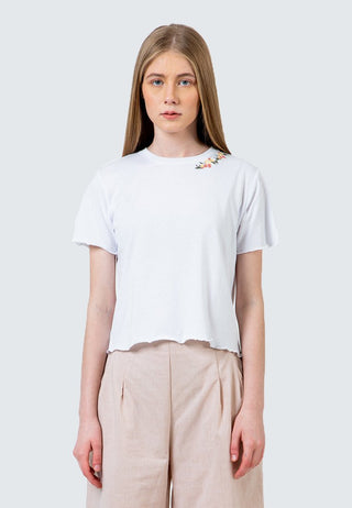 Off White Embroidery crop T-Shirt