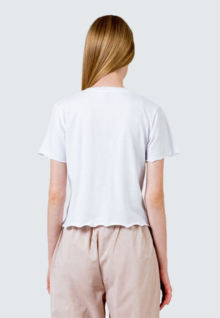 Off White Embroidery crop T-Shirt