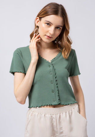 Button Up Short Sleeve Top