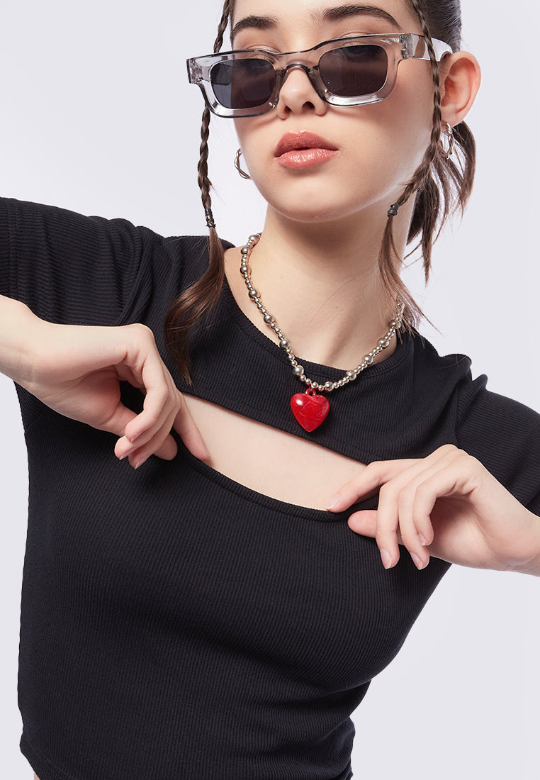 Cut Out Short Sleeve Crop Top – COLORBOX - Indonesia