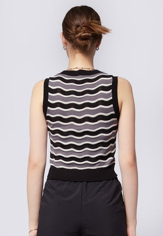 Wave Sleeveless Knit Top