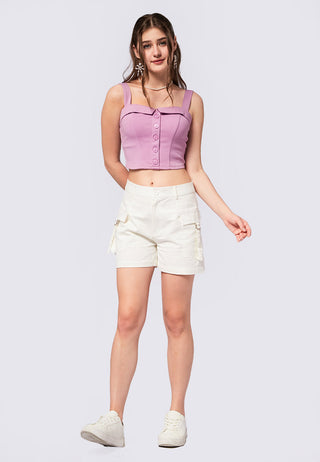 Button Up Crop Tanktop