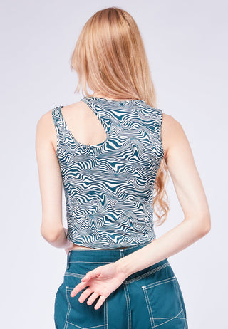 Cut Out Printed Tank Top