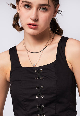 Front Tie Sleeveless Crop Top