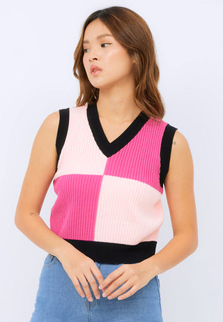 Colorblock Crop Vest