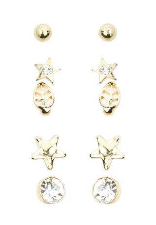 Set of 9 Gold Earrings