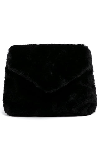 Black Fur Sling Bag