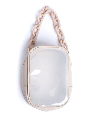 Chain Transparent Handbag - Cream