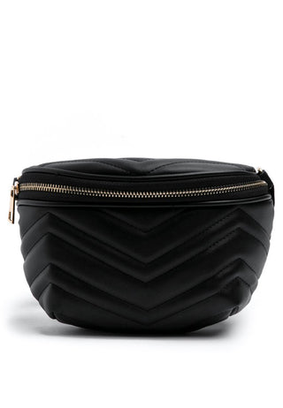 Quilted black sling bag