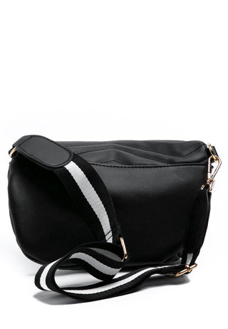 Quilted black sling bag