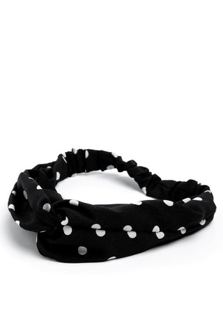 Polkadot headband - Black