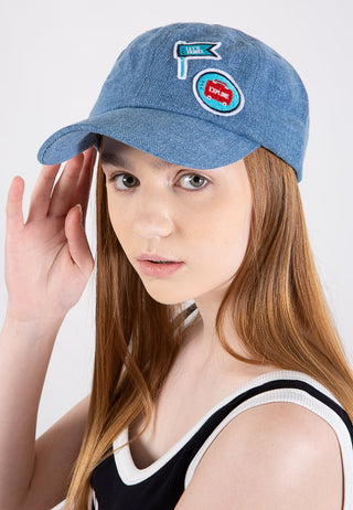 Patch denim cap