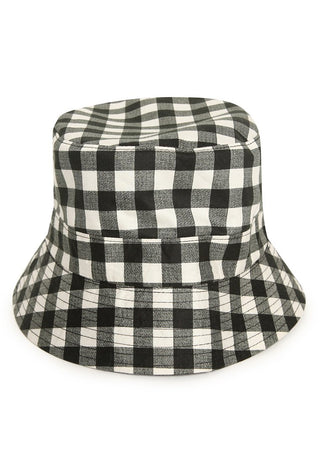Black Gingham Bucket Hat