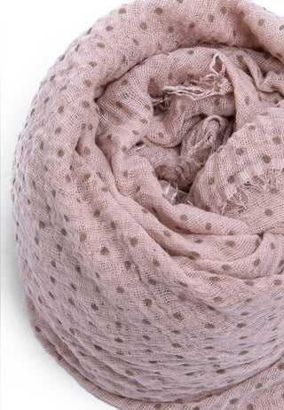 Woven polkadot scarf - Pink