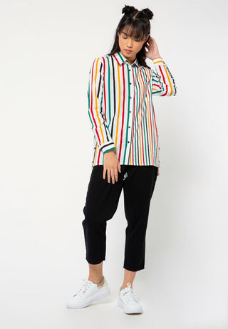 Printed Stripes Loose Shirt