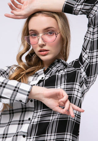 Cut & Sewn Long Sleeve Blouse