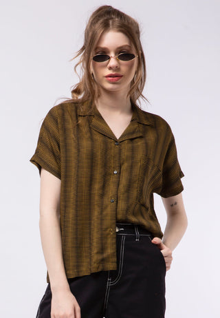 Printed Notch Collar Blouse
