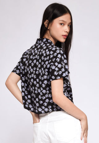Printed Blouse with Front Tie