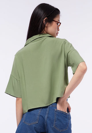 Short Sleeve Crop Blouse