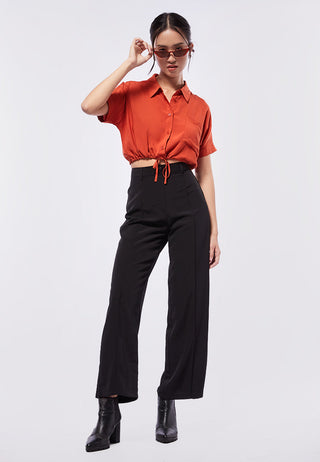 Tied Hem Crop Shirt