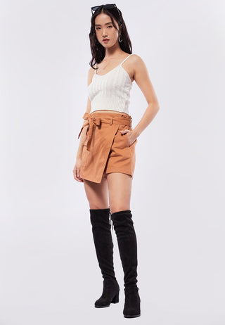 Skort with Tie Front Detail