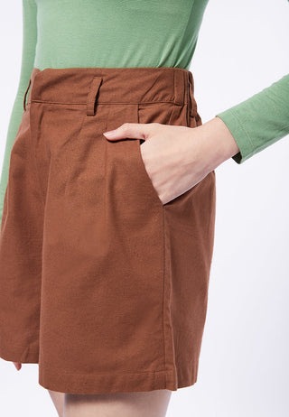 High Waist Shorts with Pleat Details