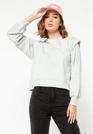 Sweatshirt with Layered Shoulder