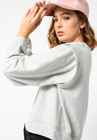 Sweatshirt with Layered Shoulder