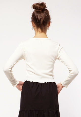 Ribbed Crop Top with Buttons