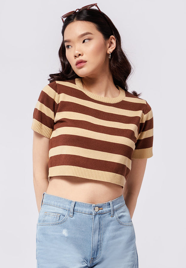 Striped Knitted Crop Top